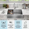 33&rdquo; Workstation Undermount&nbsp;Single Bowl&nbsp;16 Gauge Stainless Steel&nbsp;Farmhouse Apron Front Kitchen Sink&nbsp;with&nbsp;WorkFlow&trade; Ledge and Accessories